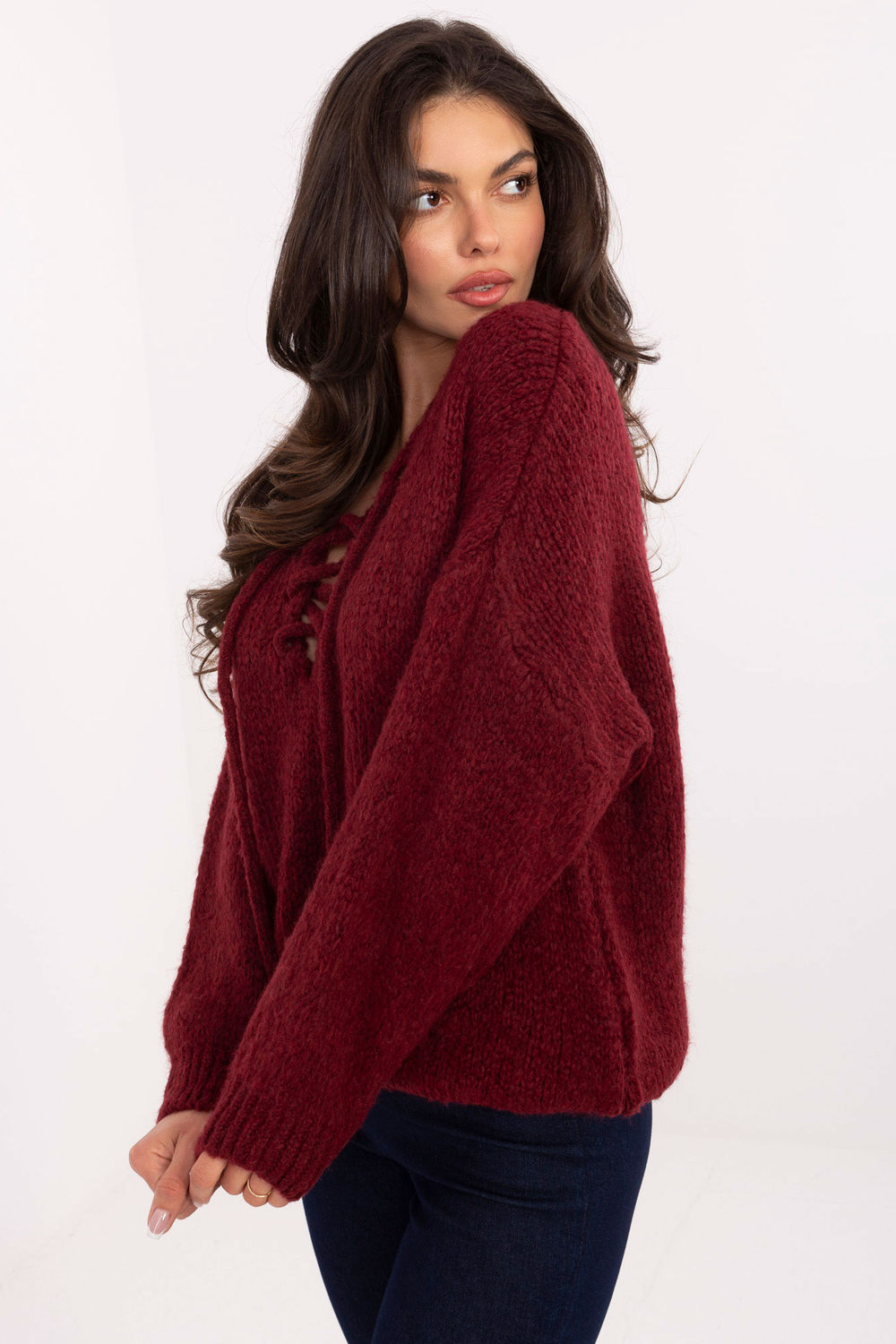 Black long-sleeve wool jumper