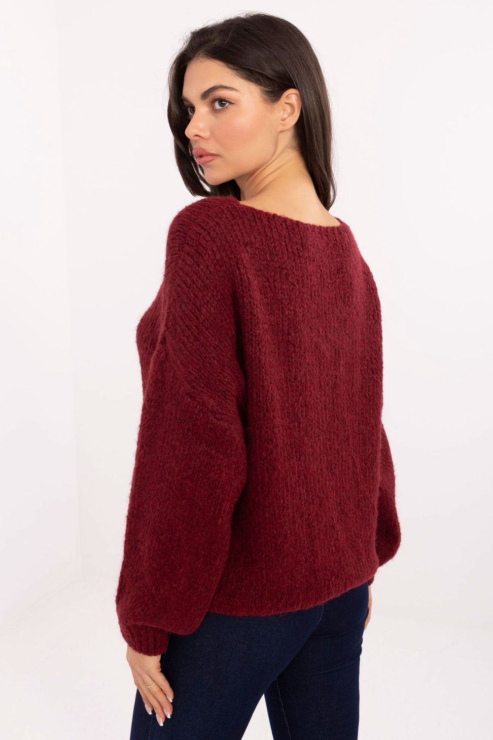 Black long-sleeve wool jumper