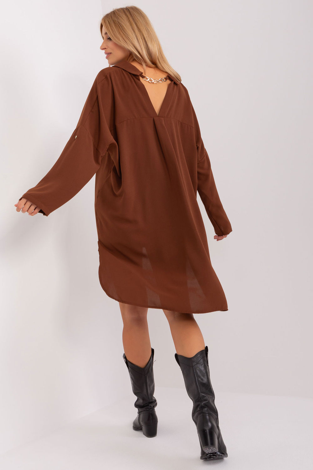 Green asymmetric polyester dress