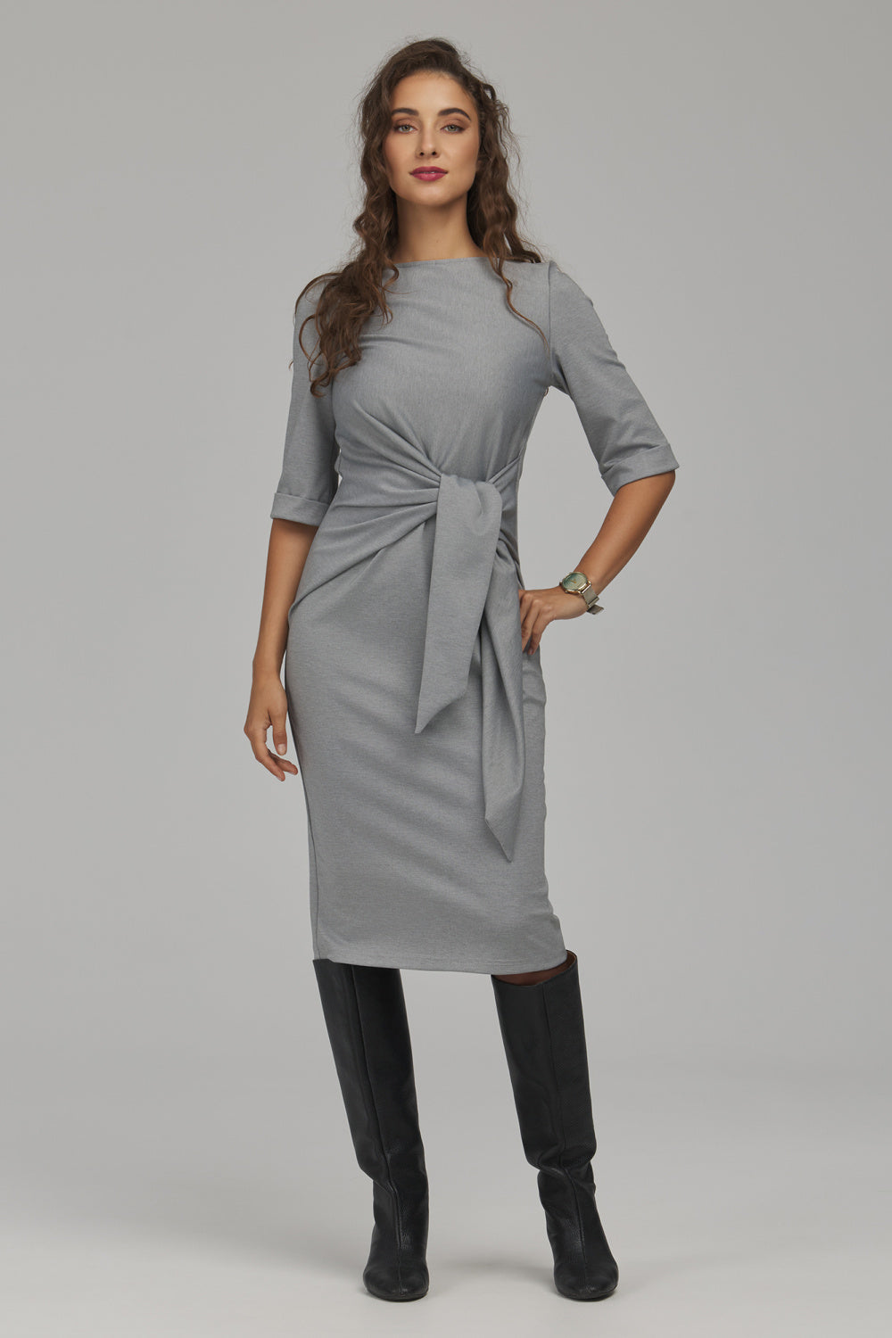 Grey viscose dress