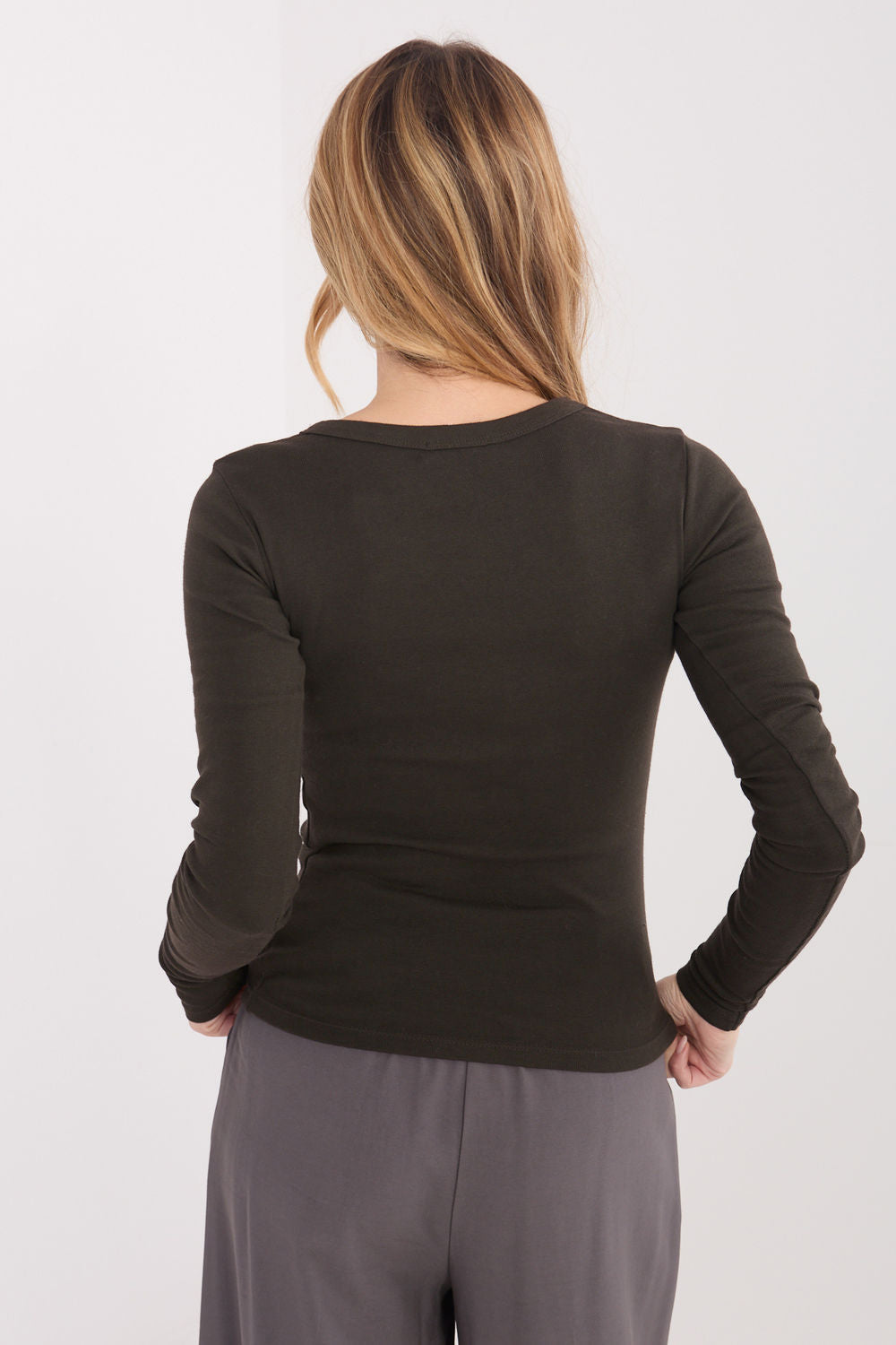 Red fitted blouse