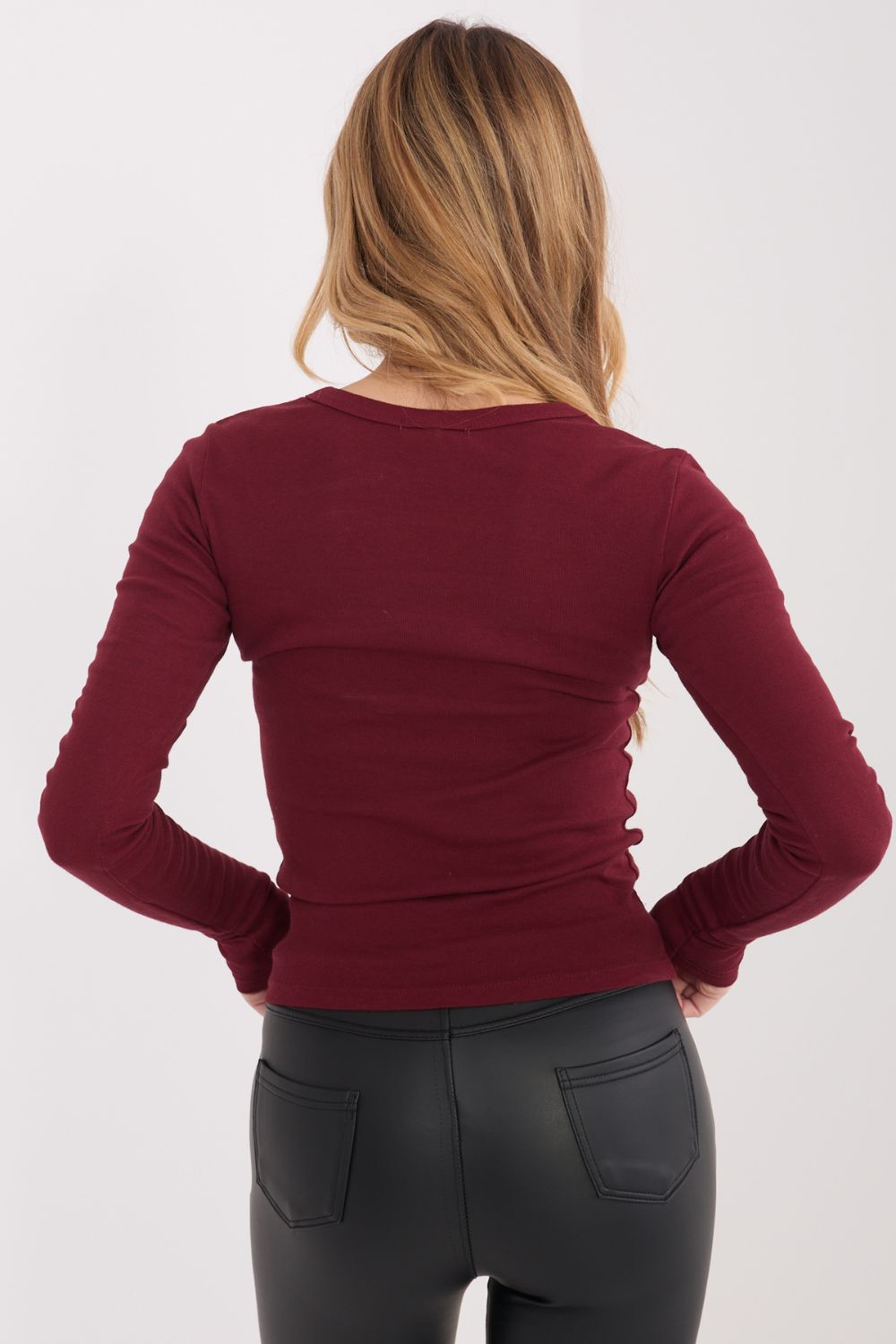 Red fitted blouse