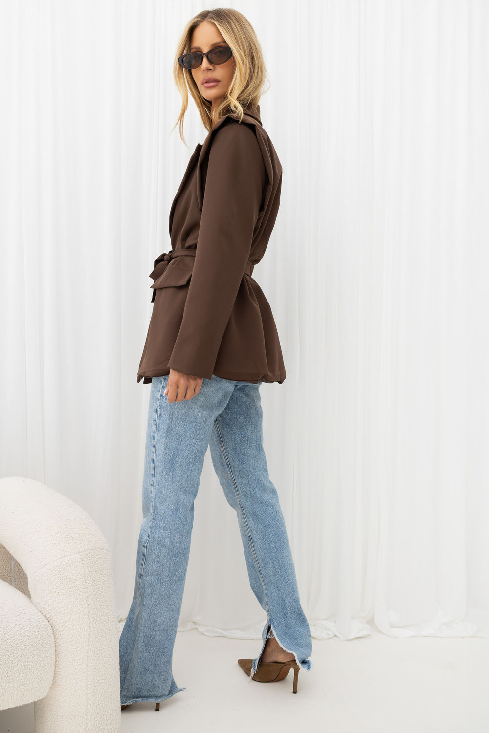 Brown cotton blazer