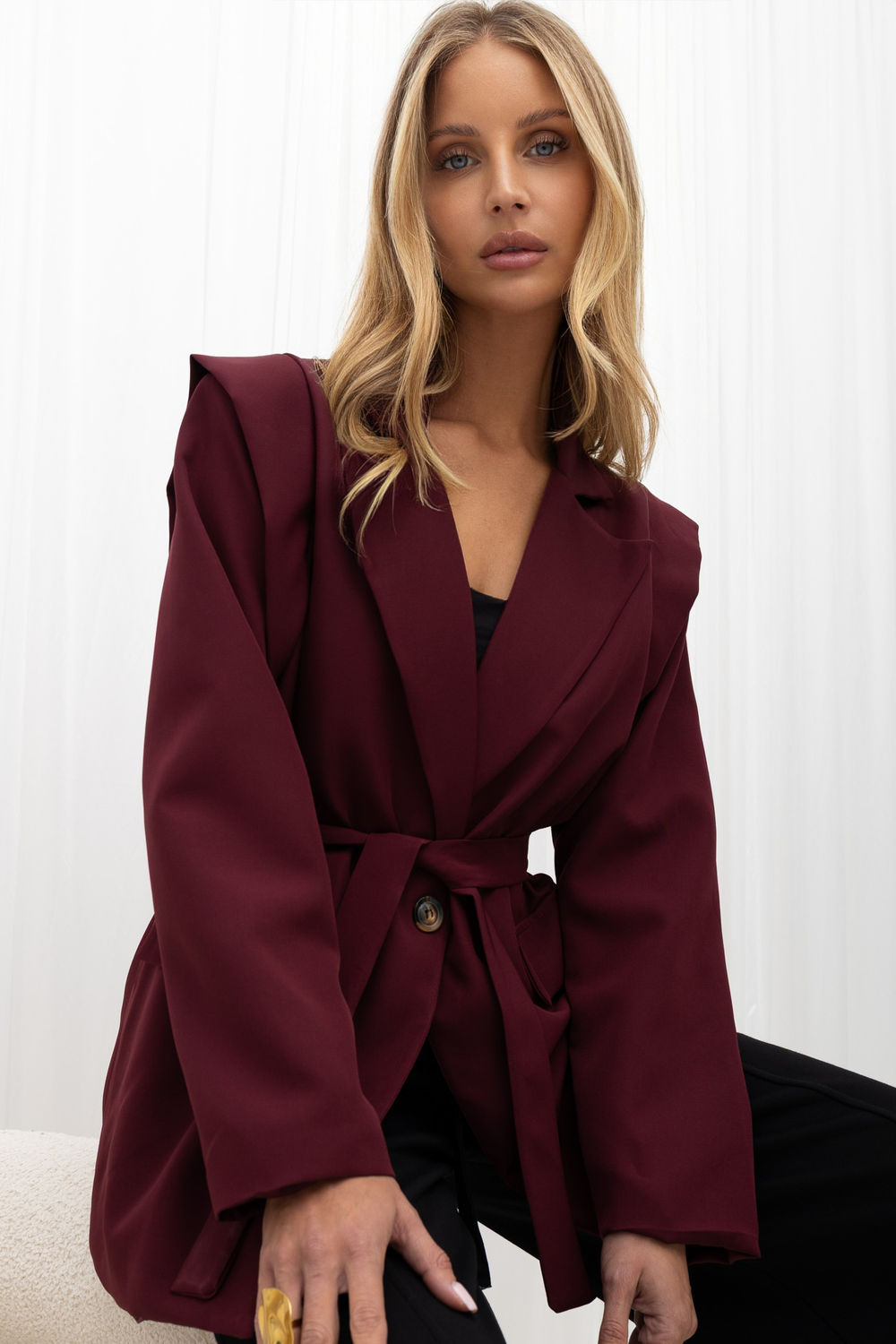 Red cotton blazer
