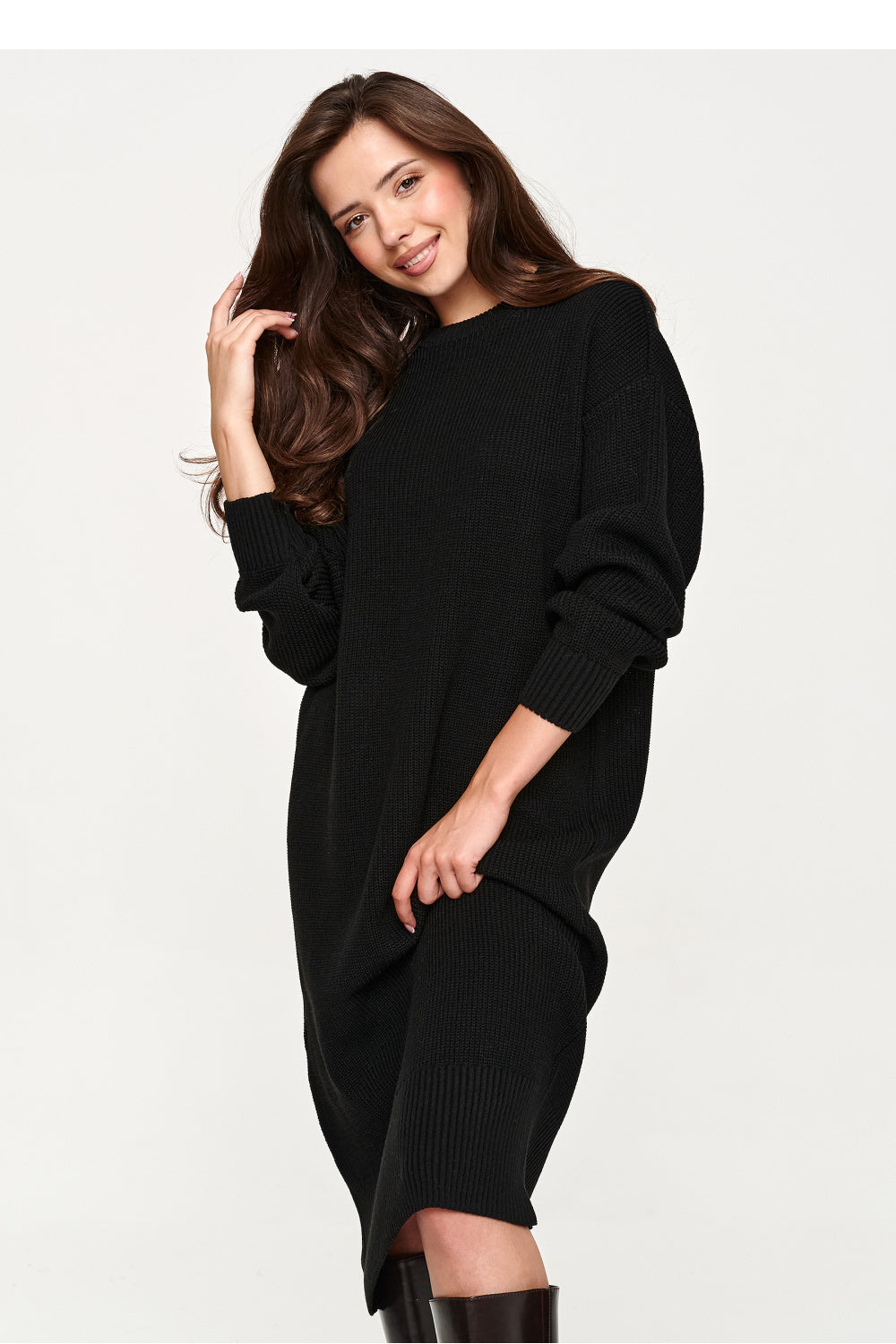 Black knitted dress