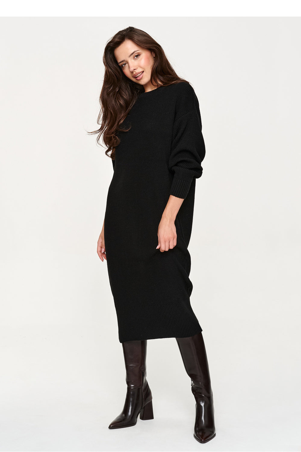 Black knitted dress