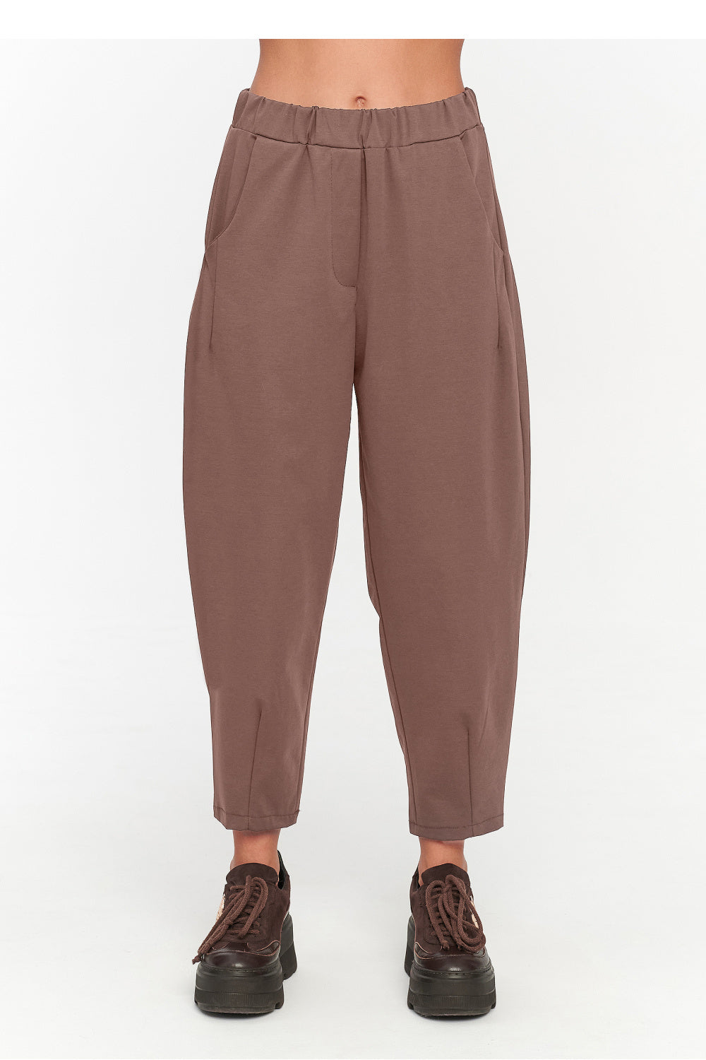 Beige loose trousers