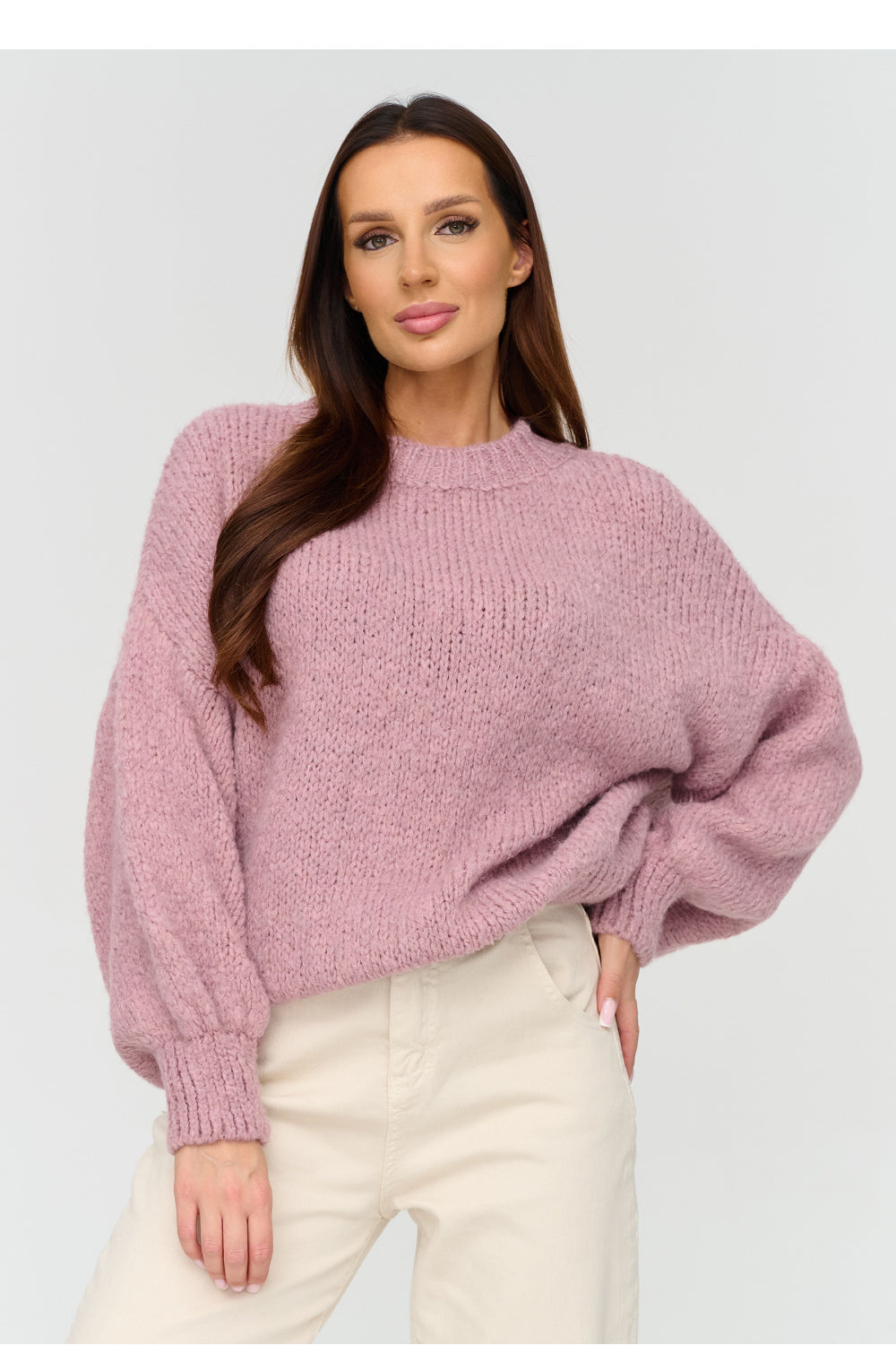 Pink loose wool jumper