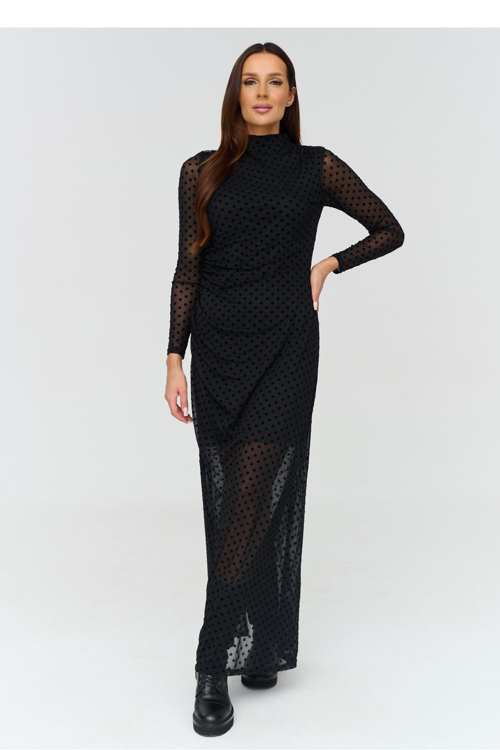 Polka dot mini evening dress