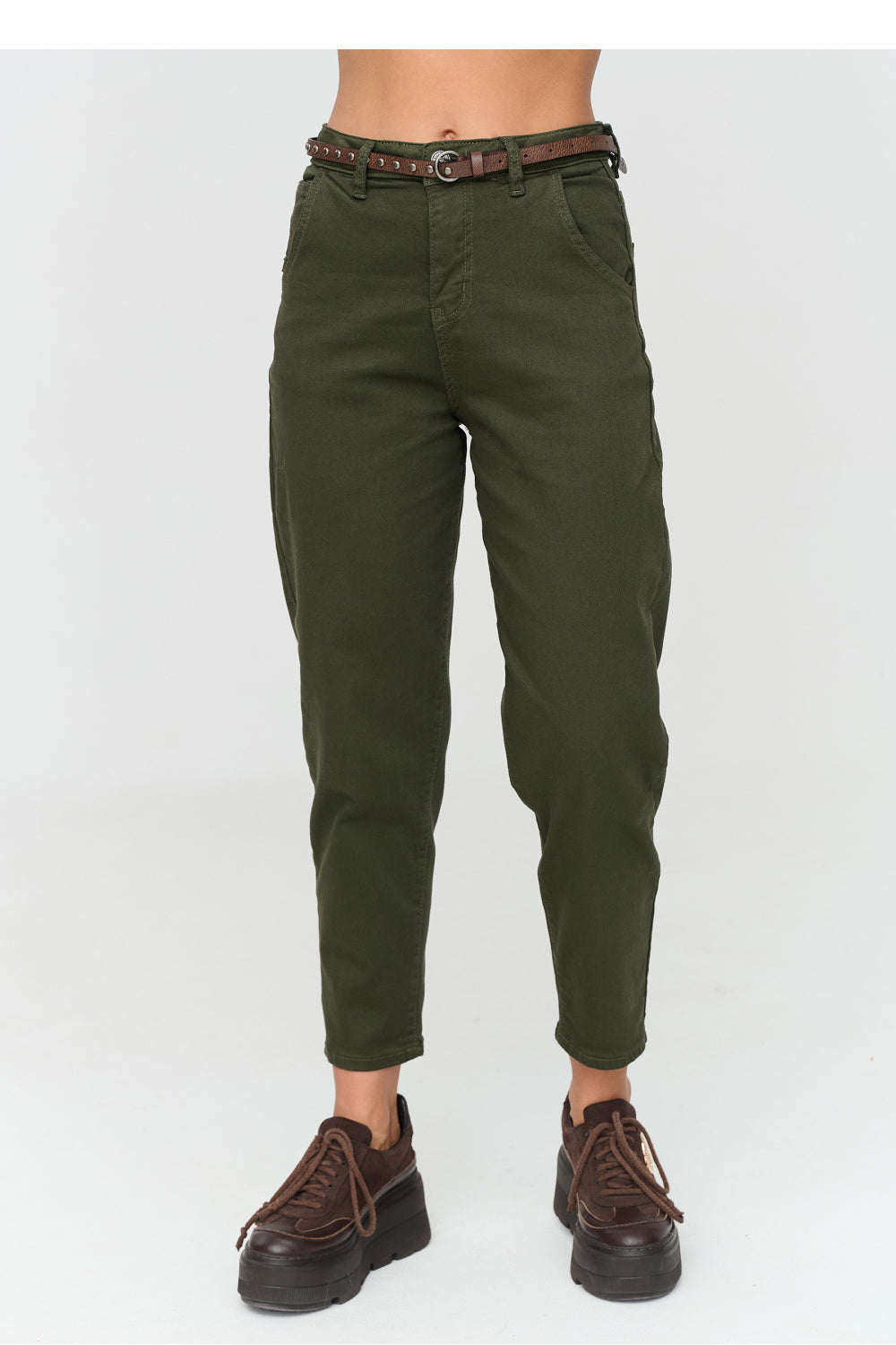 Green cotton trousers