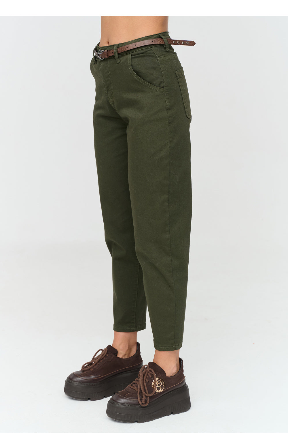 Green cotton trousers