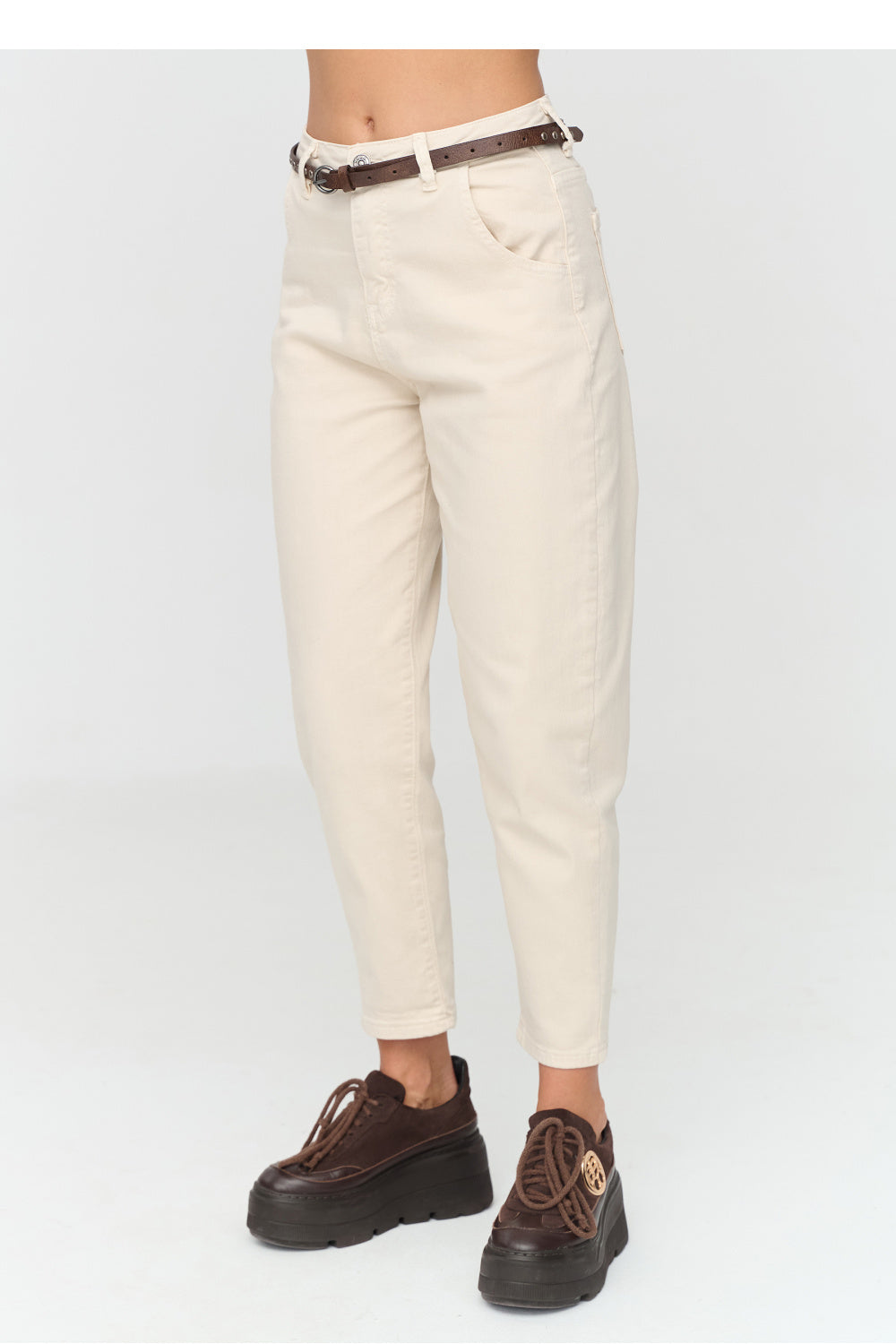 Beige classic trousers