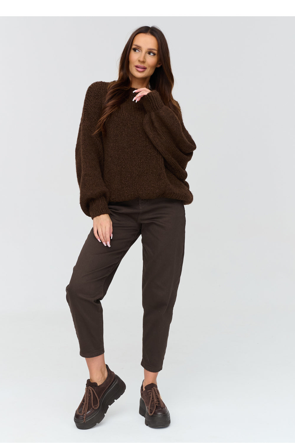 Belted cotton trousers