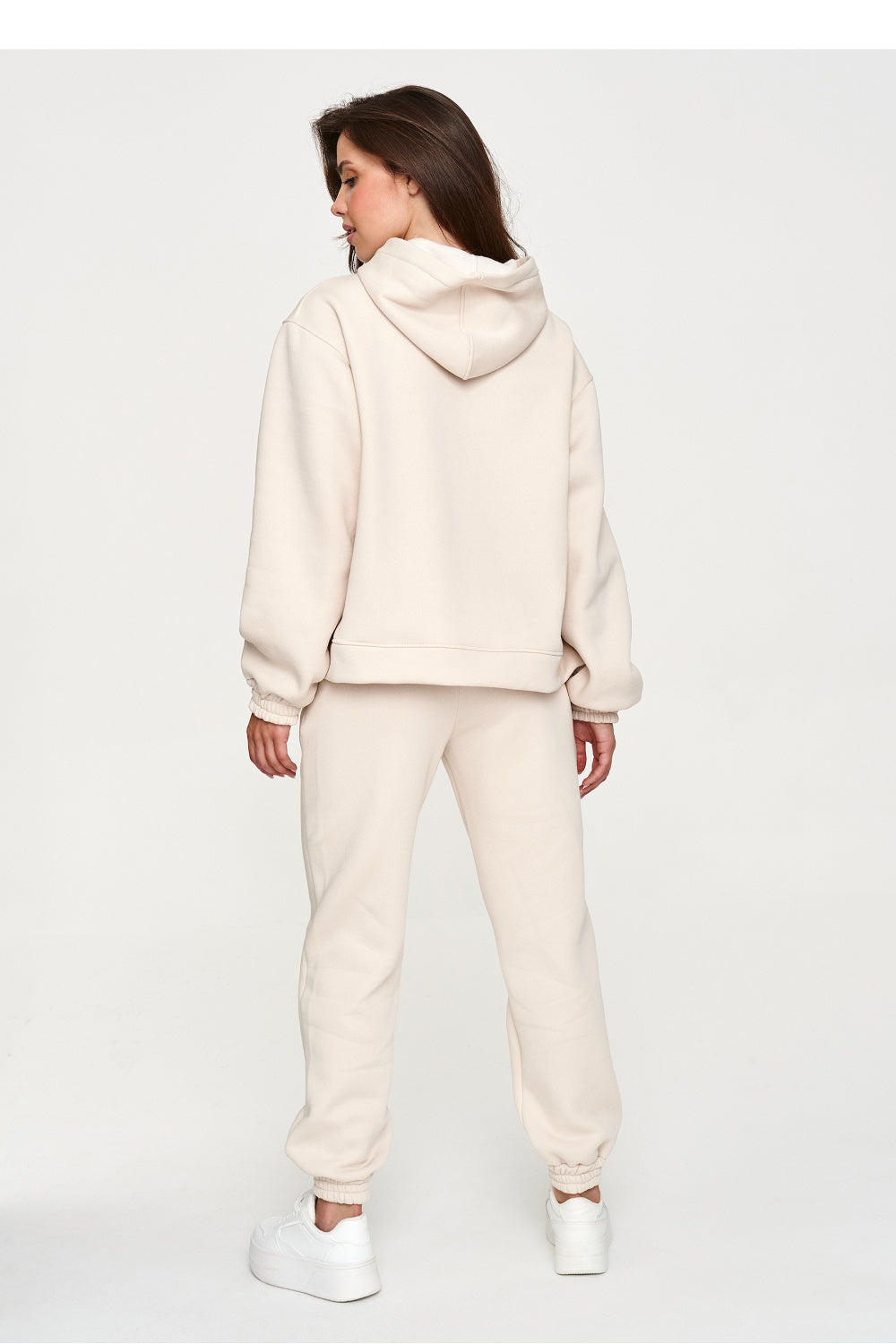 Beige loose cotton trousers