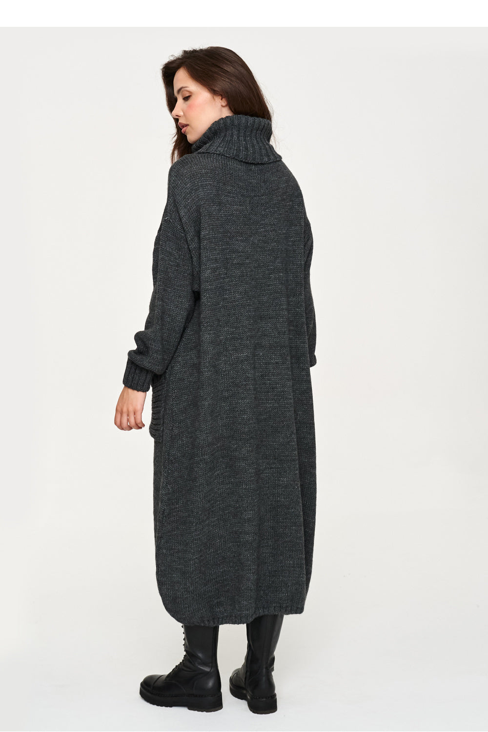 Grey oversized ribbed dress