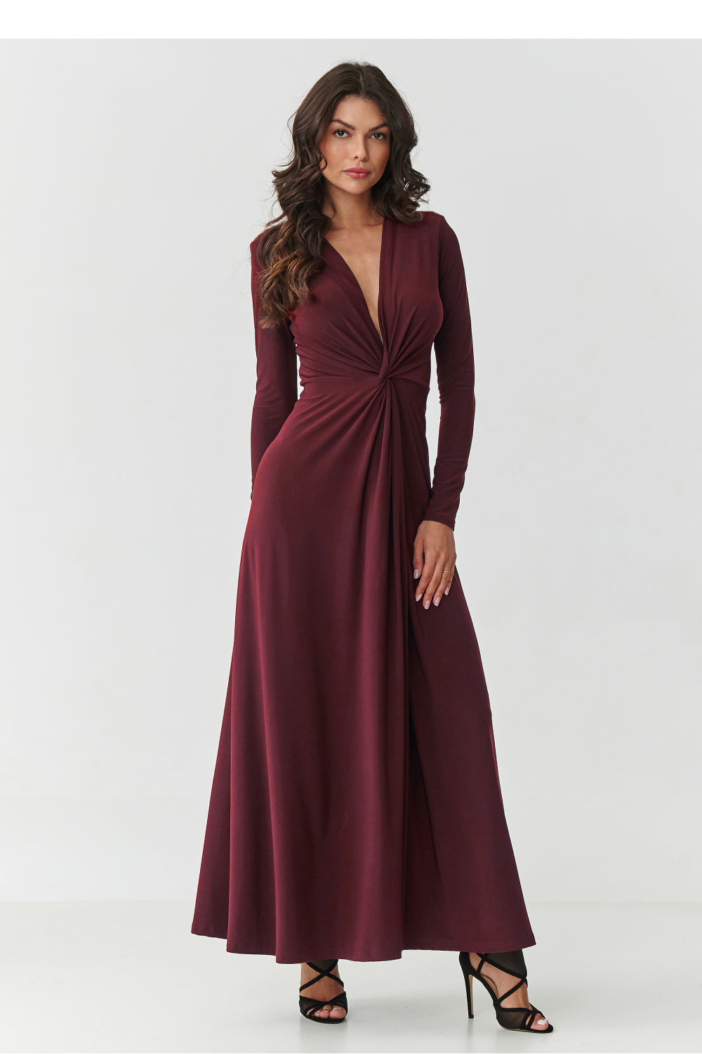 Red maxi evening dress