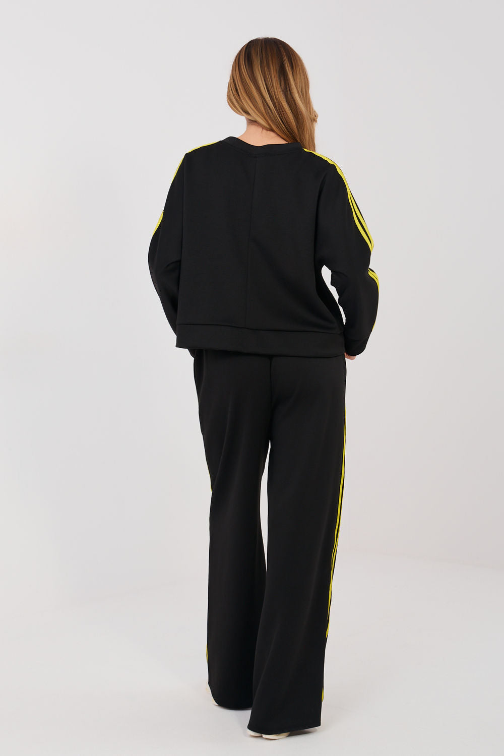 Pink striped wide-leg viscose trousers