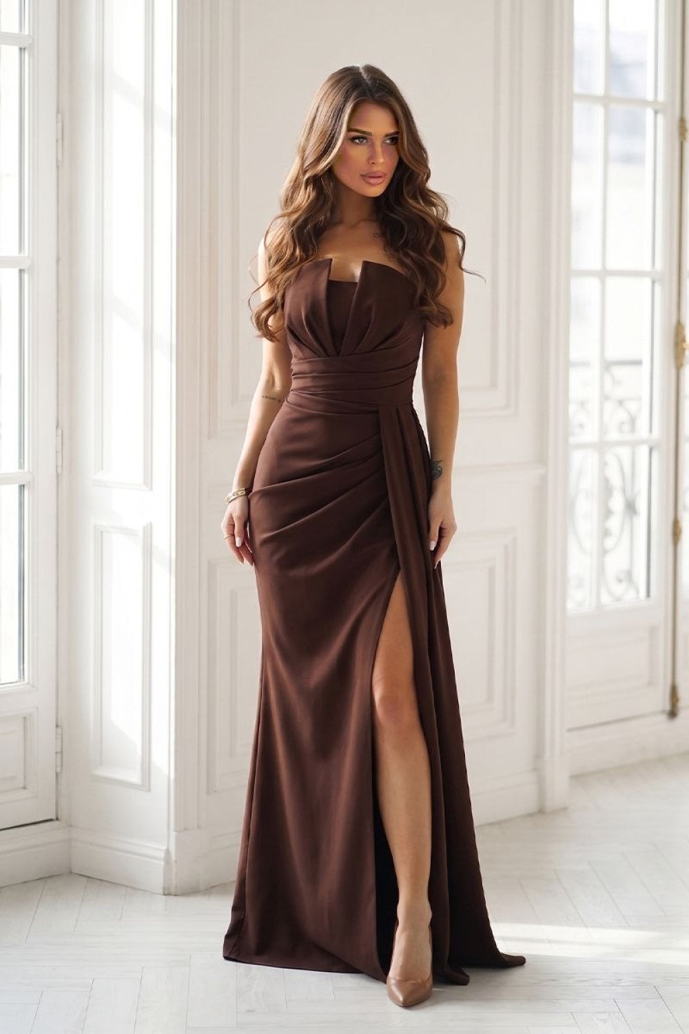 Pleated evening dress