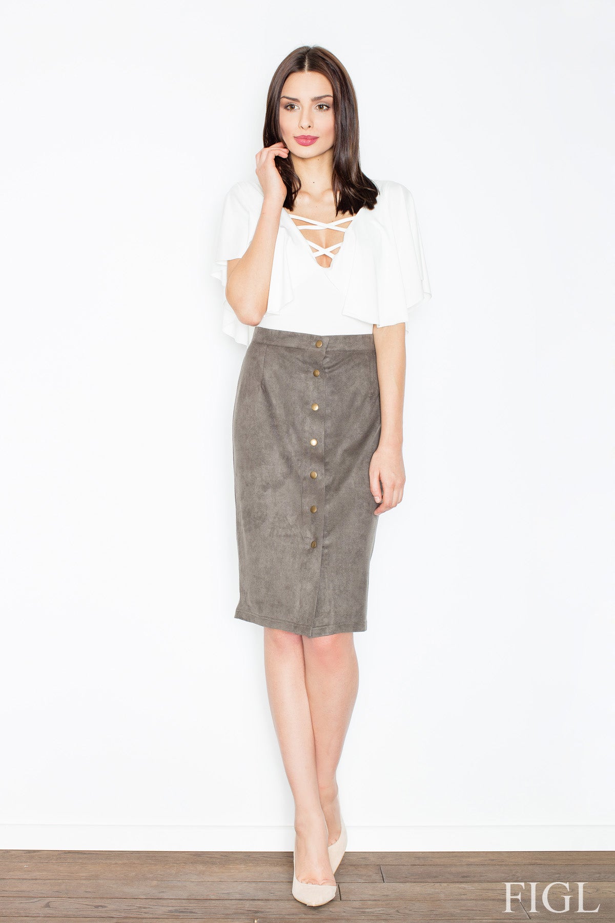 Suede skirt