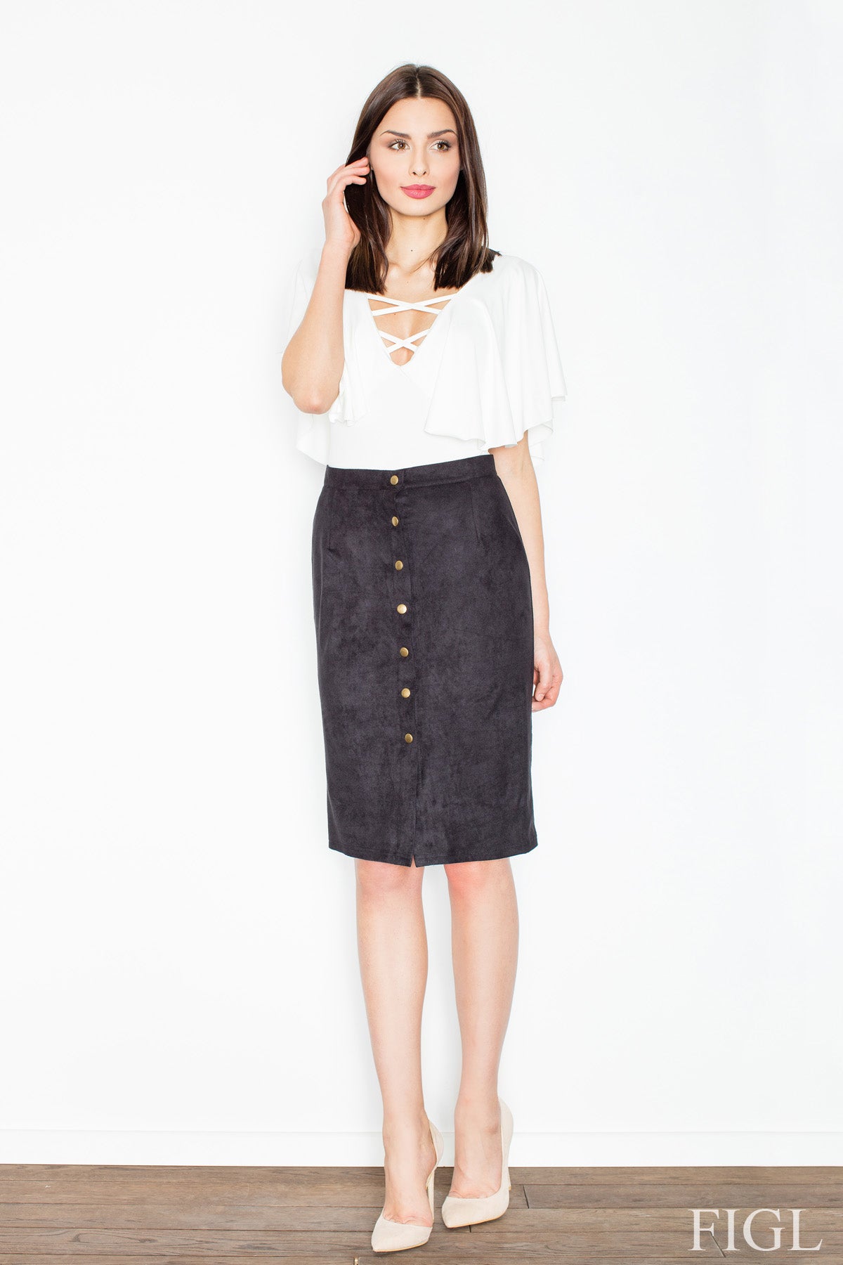Suede skirt