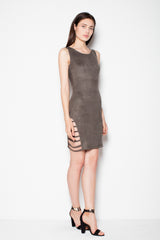 Suede evening dress