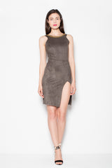 Suede evening dress
