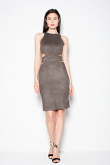 Suede evening dress
