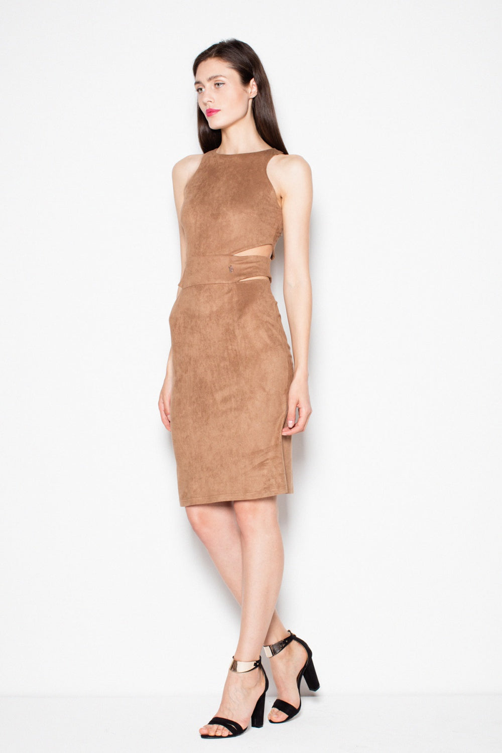 Suede evening dress