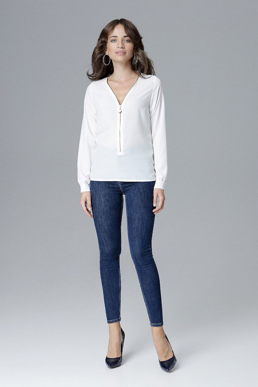 Zippered blouse
