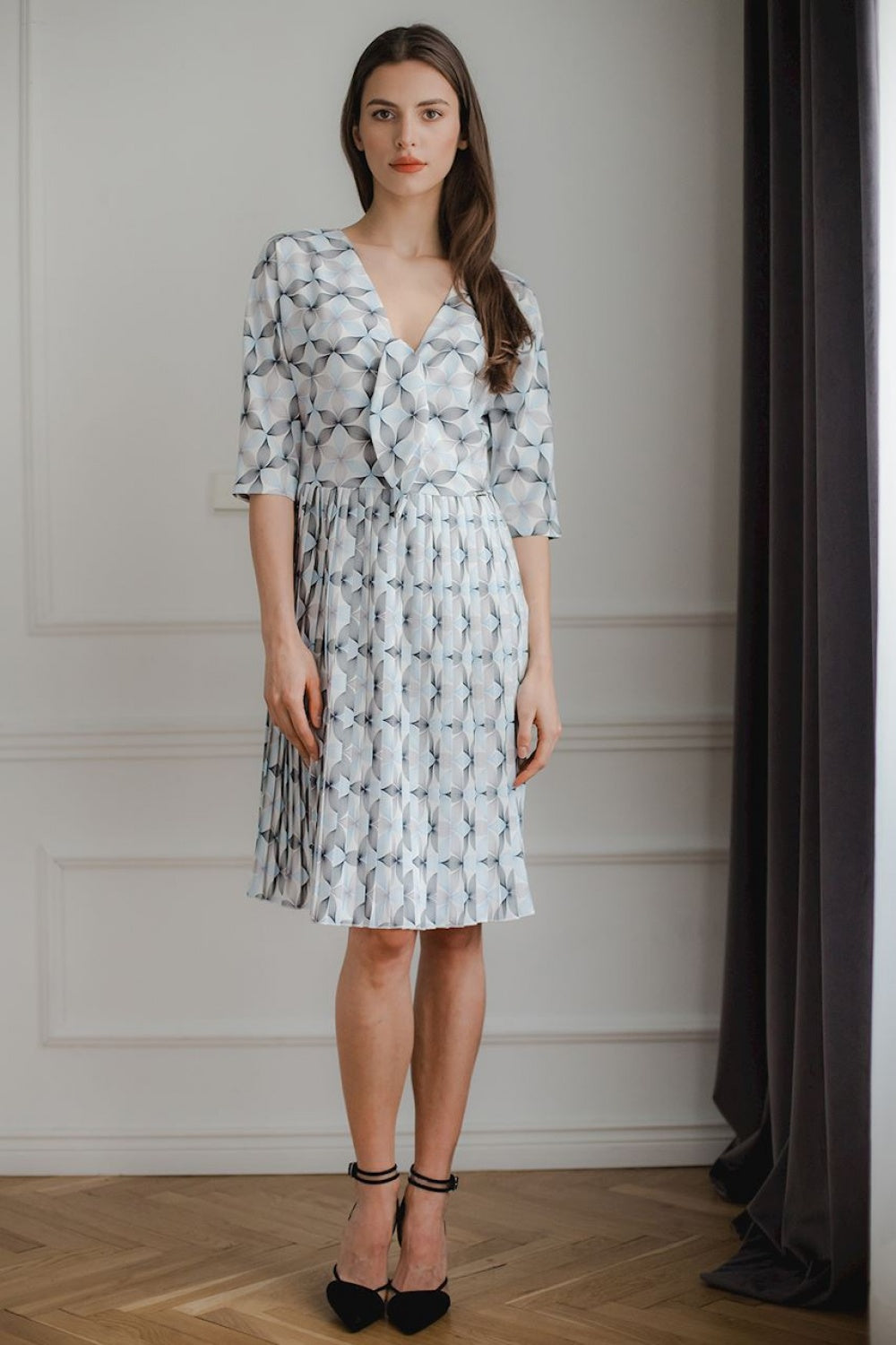 Pleated cocktail dress