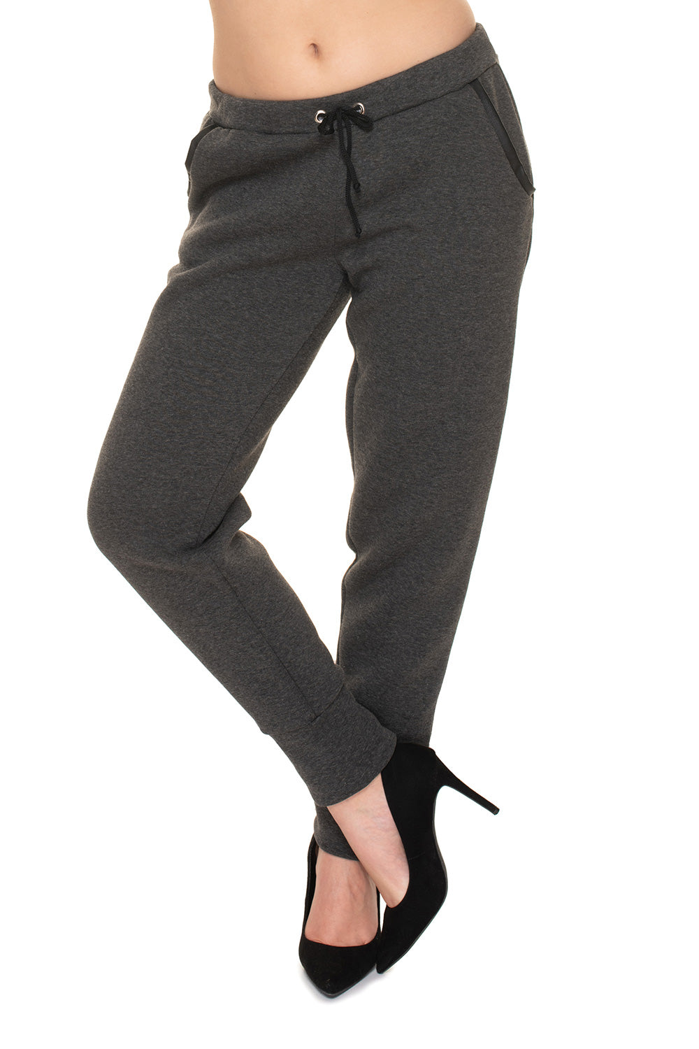 Leather joggers