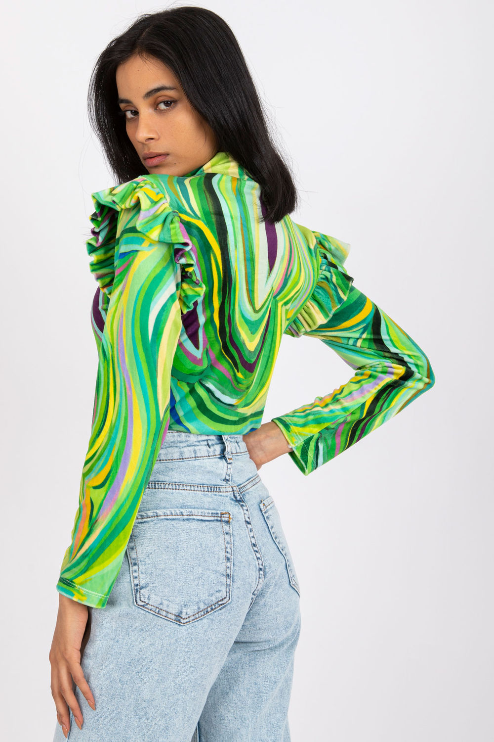Orange velour blouse
