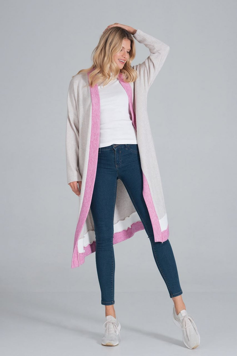 Tri-color cardigan