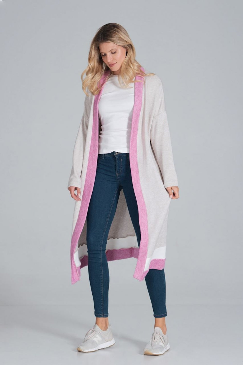 Tri-color cardigan