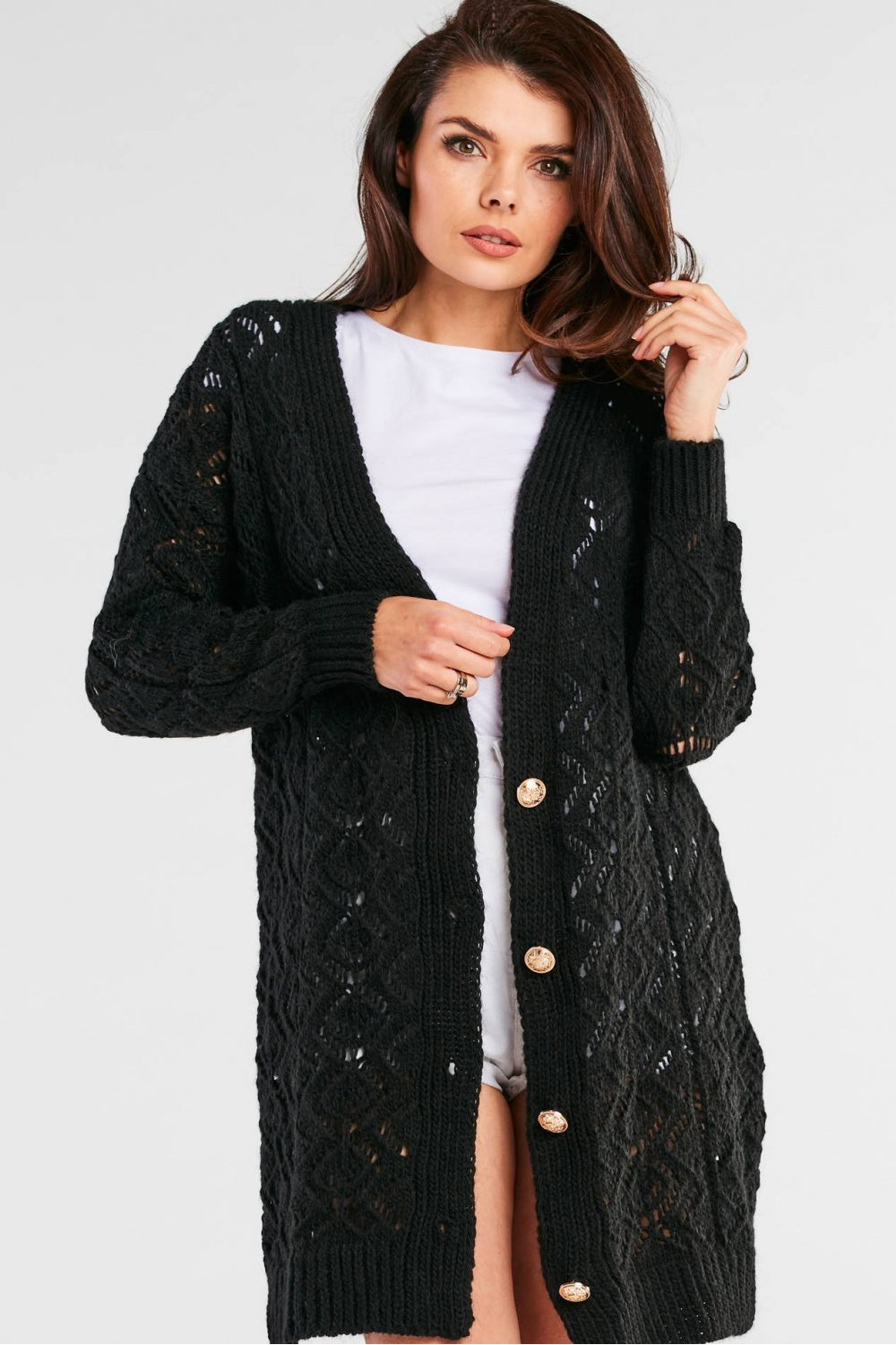 Black loose cardigan