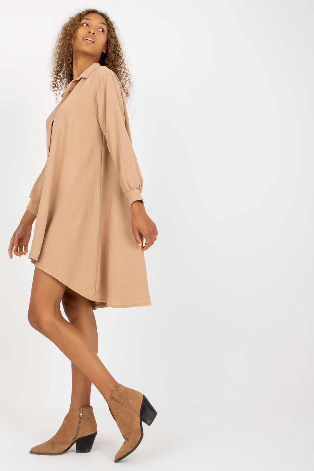 Buttoned polyester dress