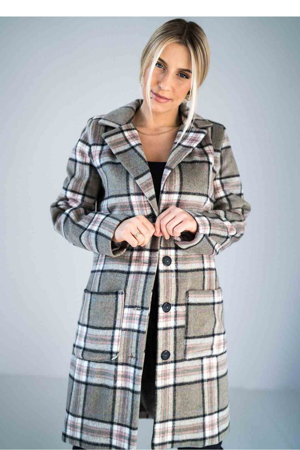 Checked coat