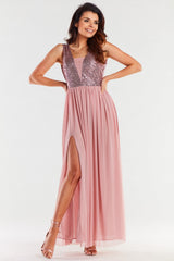 Polyester evening dress
