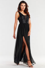 Polyester evening dress