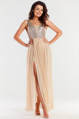Polyester evening dress