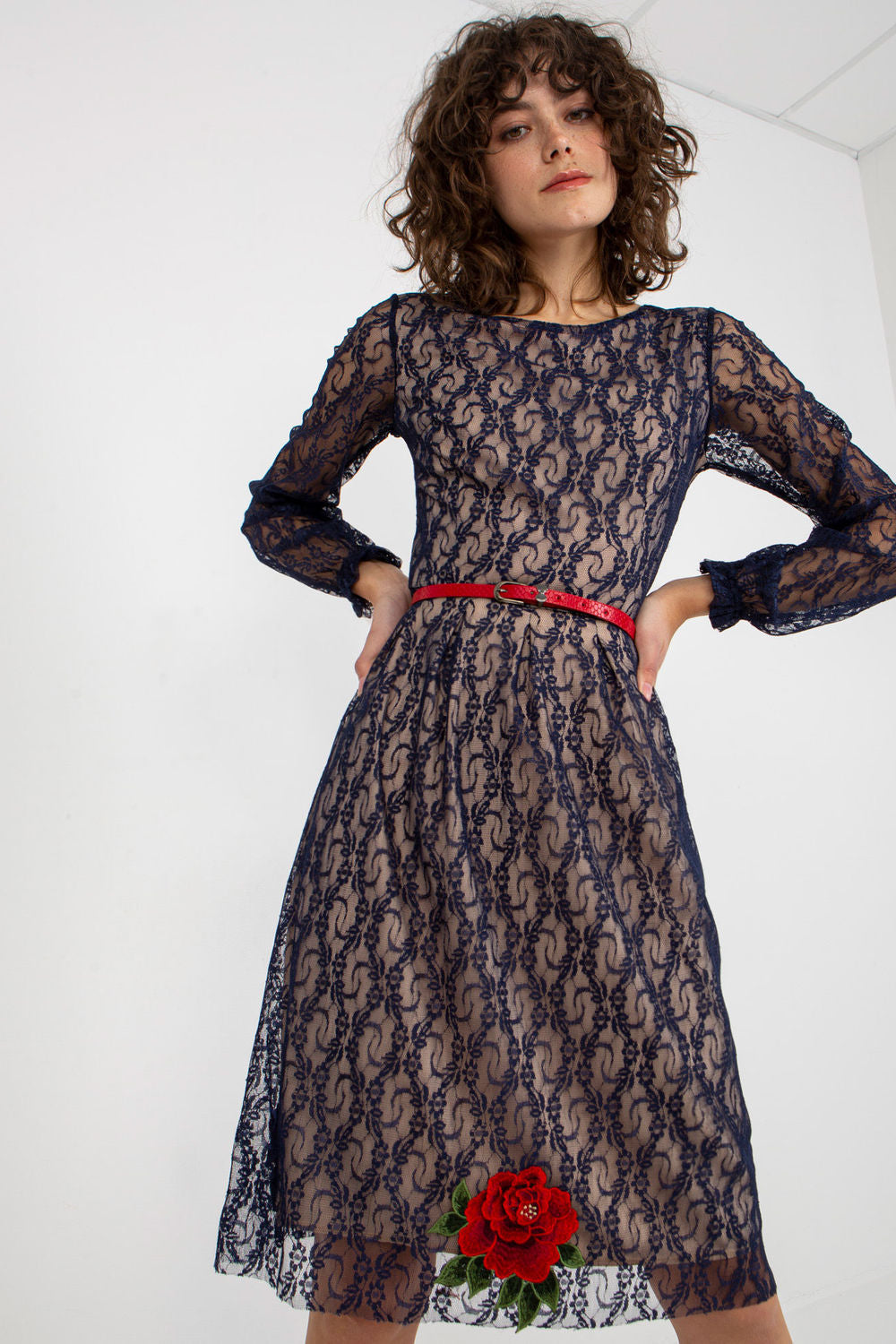Lace evening dress