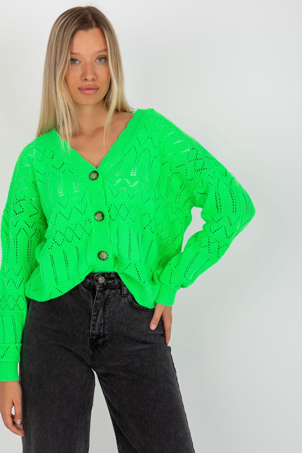 Openwork cardigan