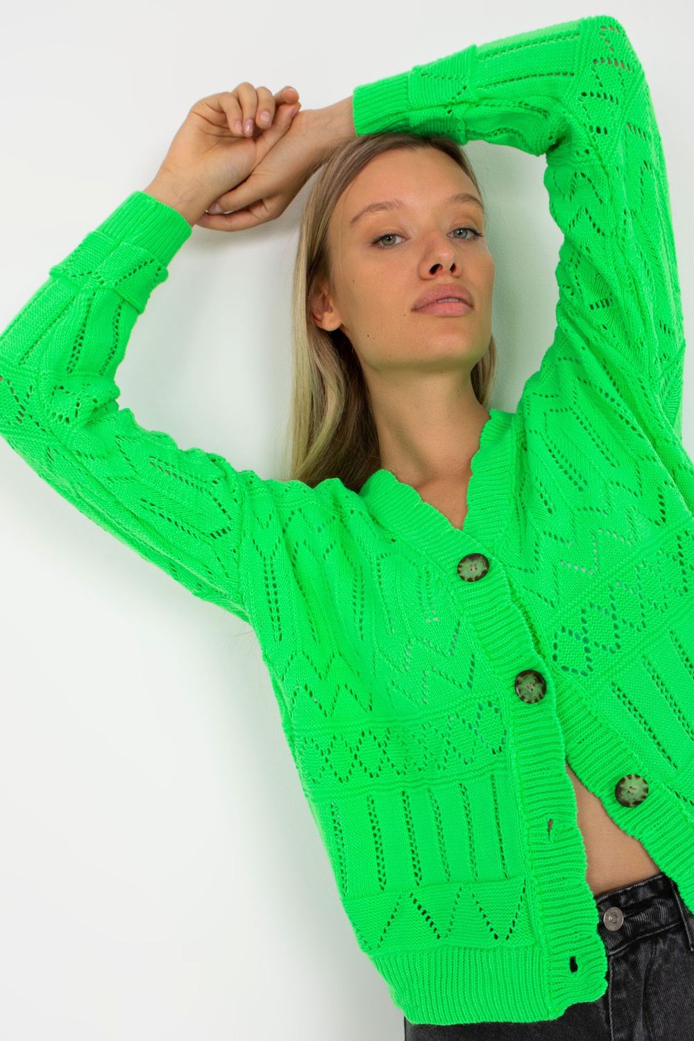 Openwork cardigan