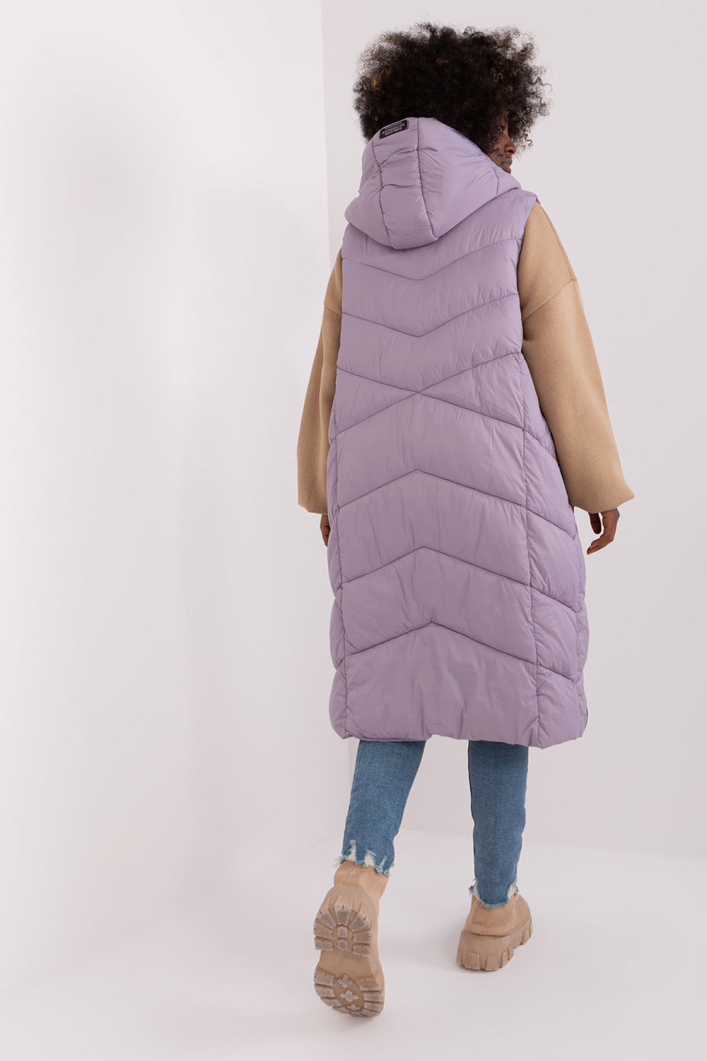 Grön fodrad quiltad kappa med fickor