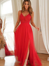 Lace evening dress