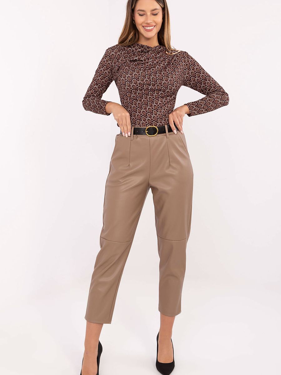 Faux leather trousers