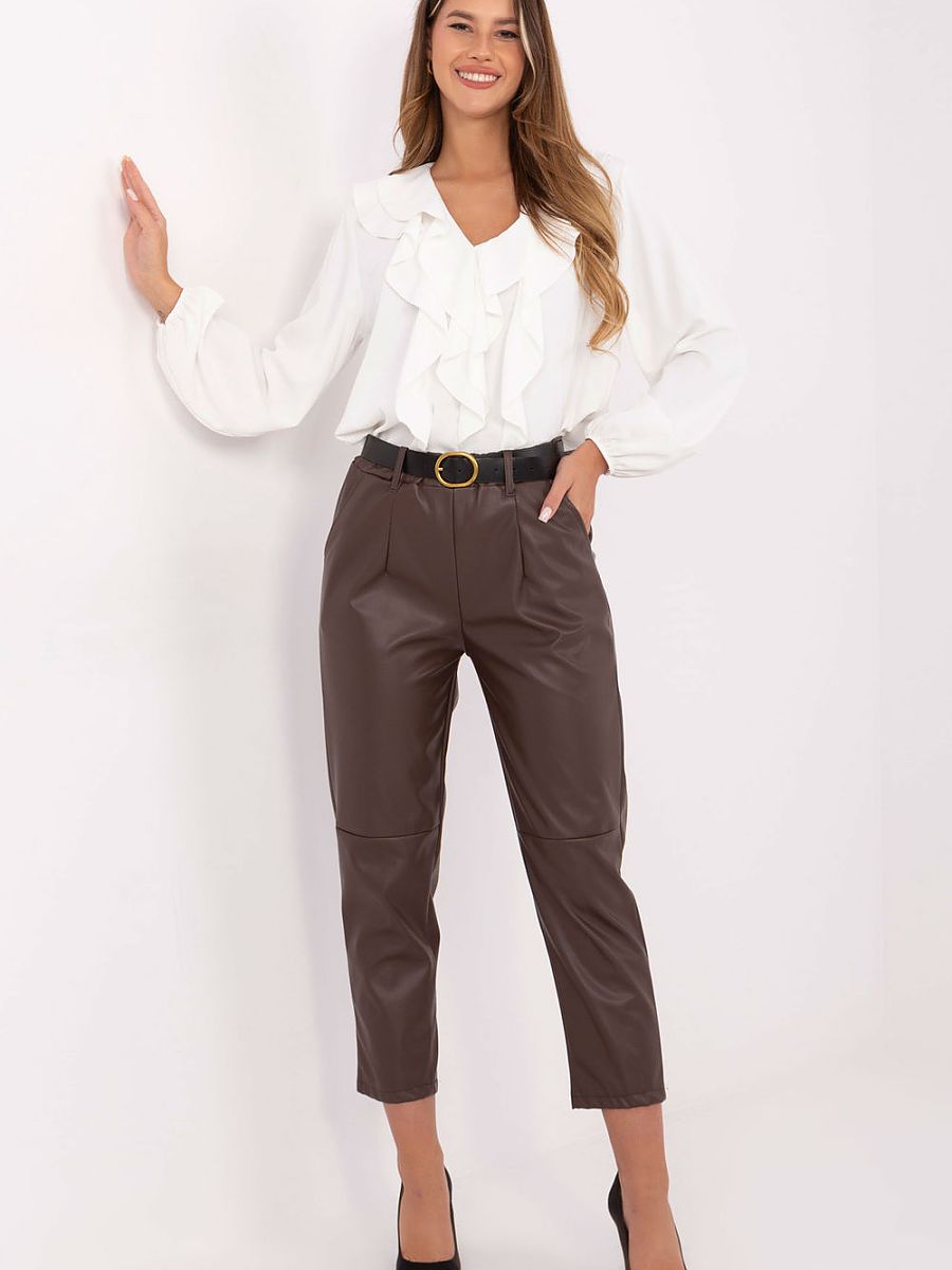 Faux leather trousers