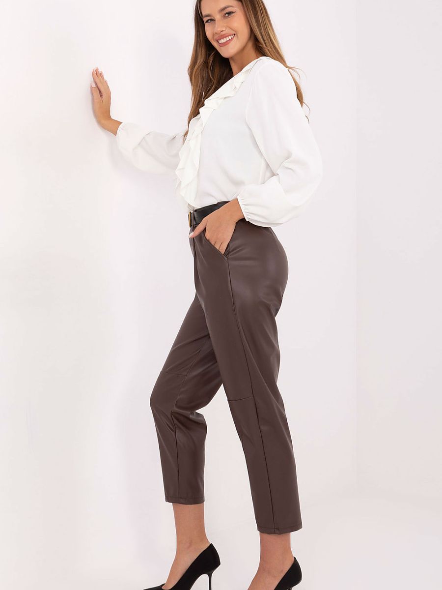 Faux leather trousers