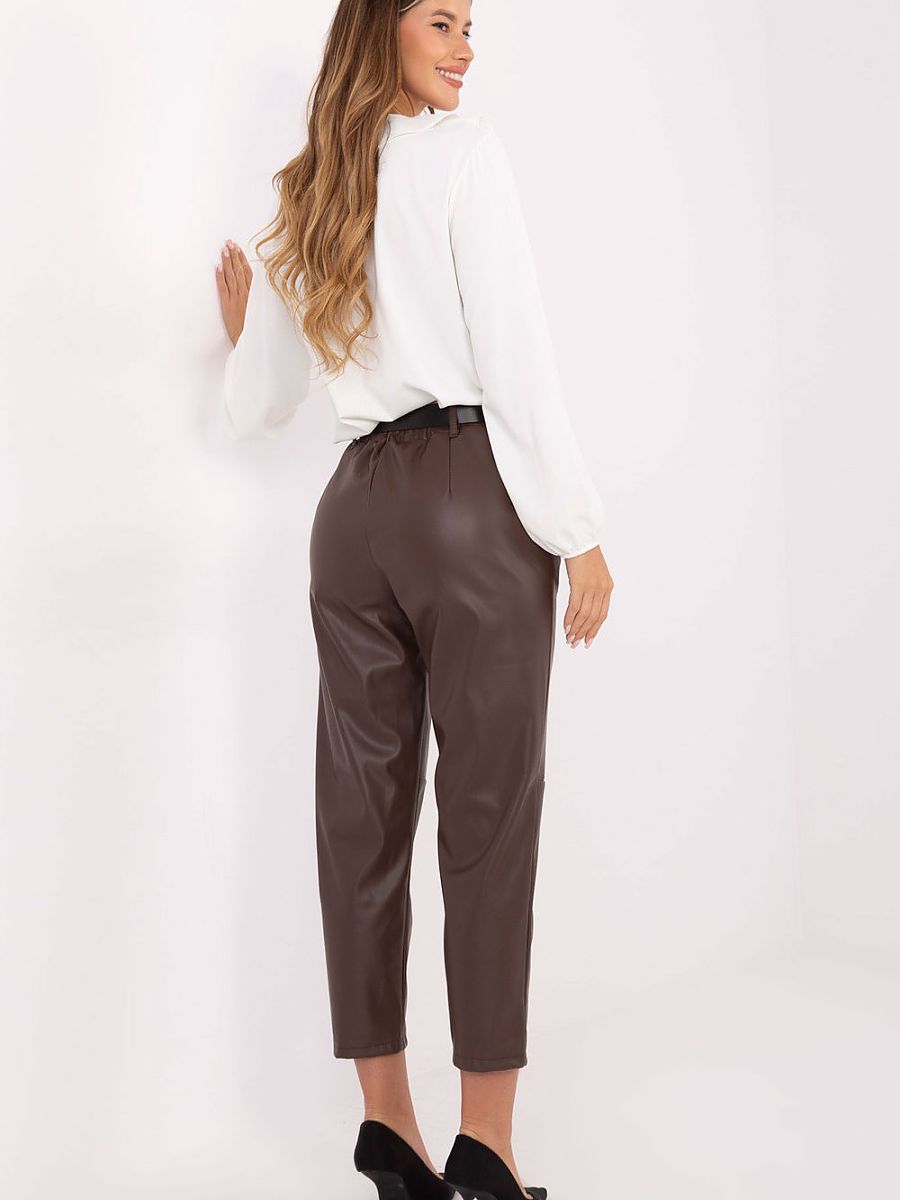 Faux leather trousers