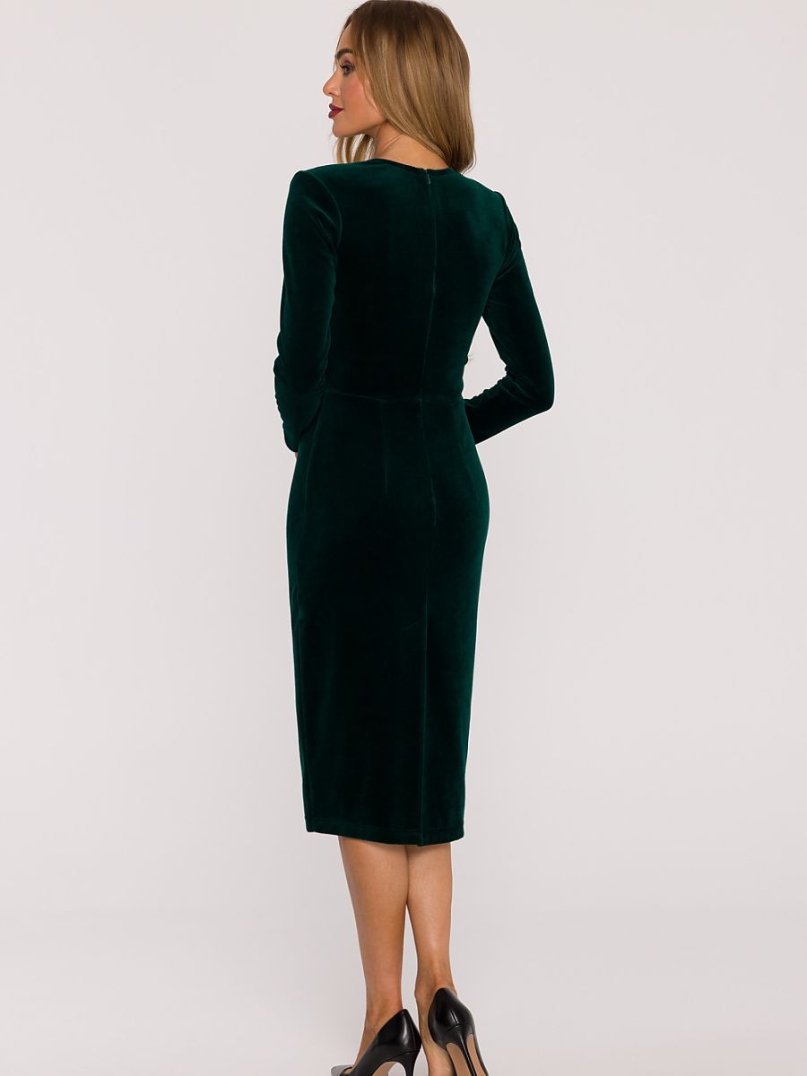 Black velvet evening dress
